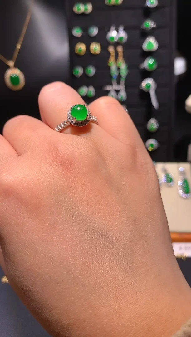 【闪购商品】翡翠戒指银S925镶嵌戒指