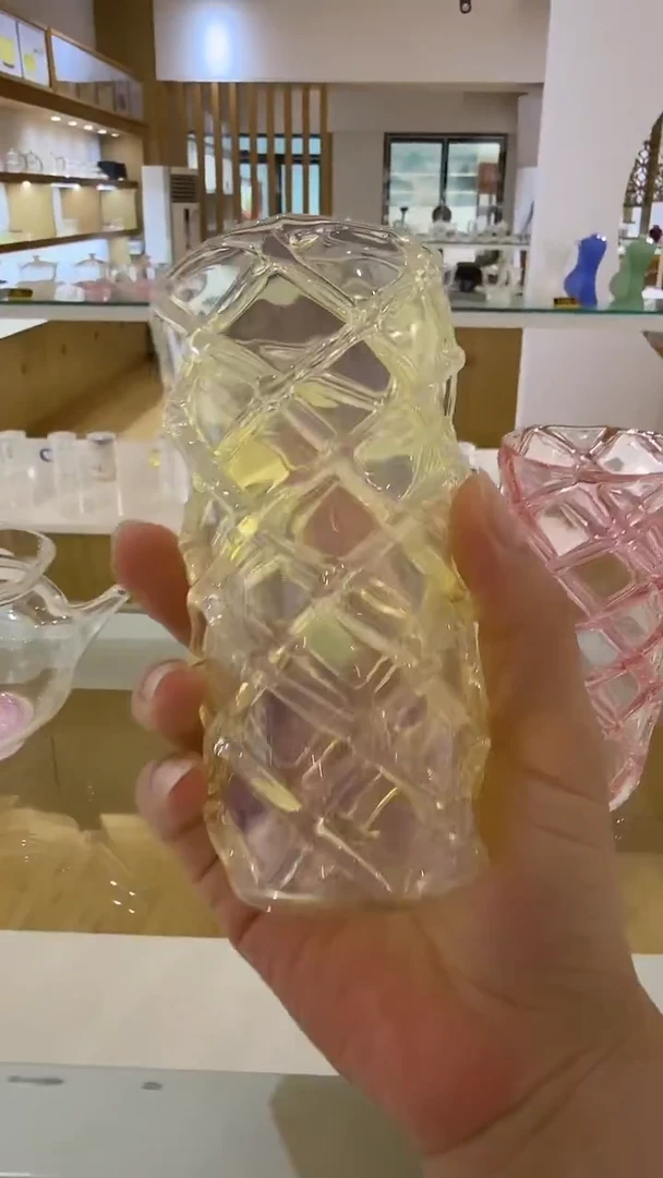 玉见熏银玻璃绿茶杯