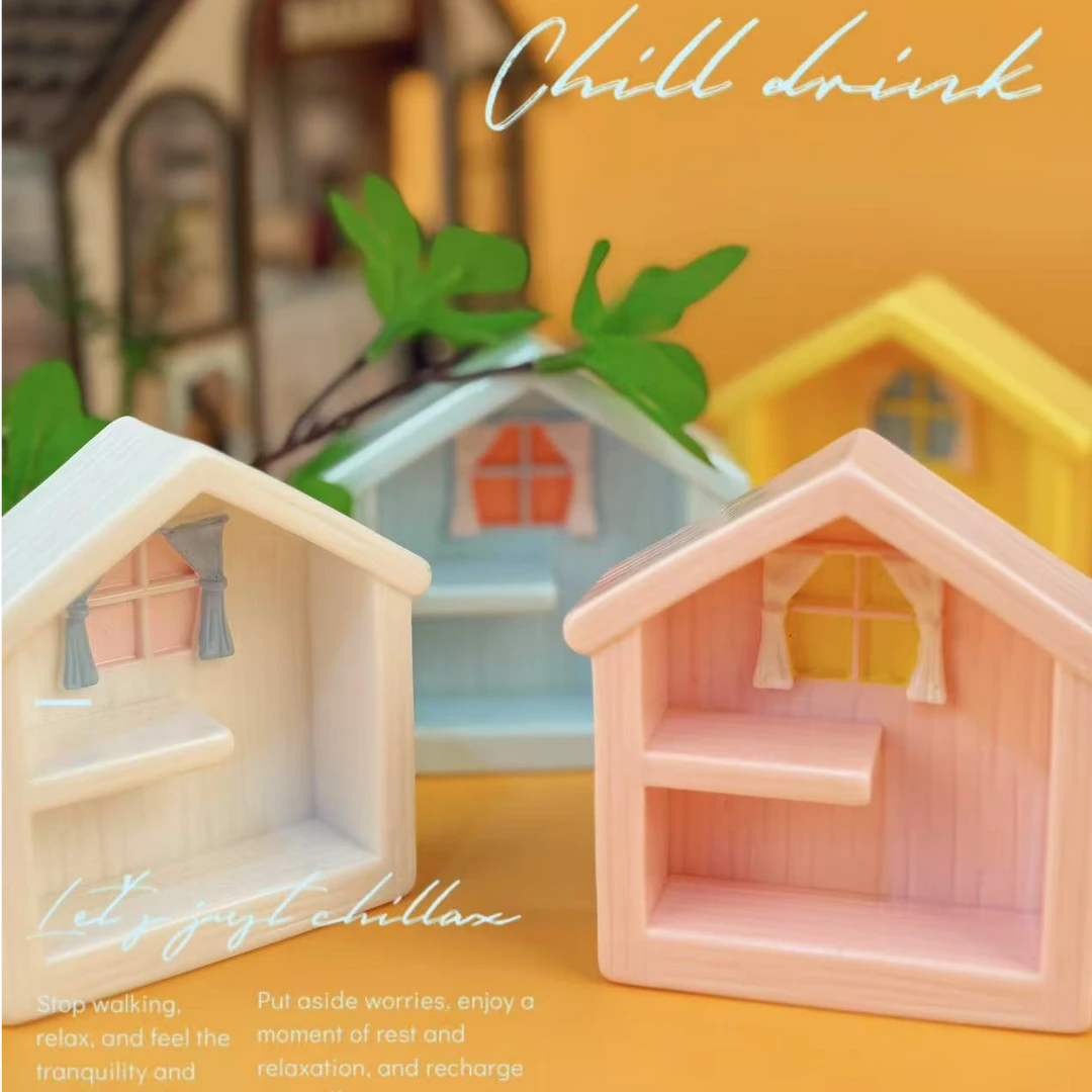 【开芯定制-手绘小房子】  树脂仿真食玩 树脂DIY配件