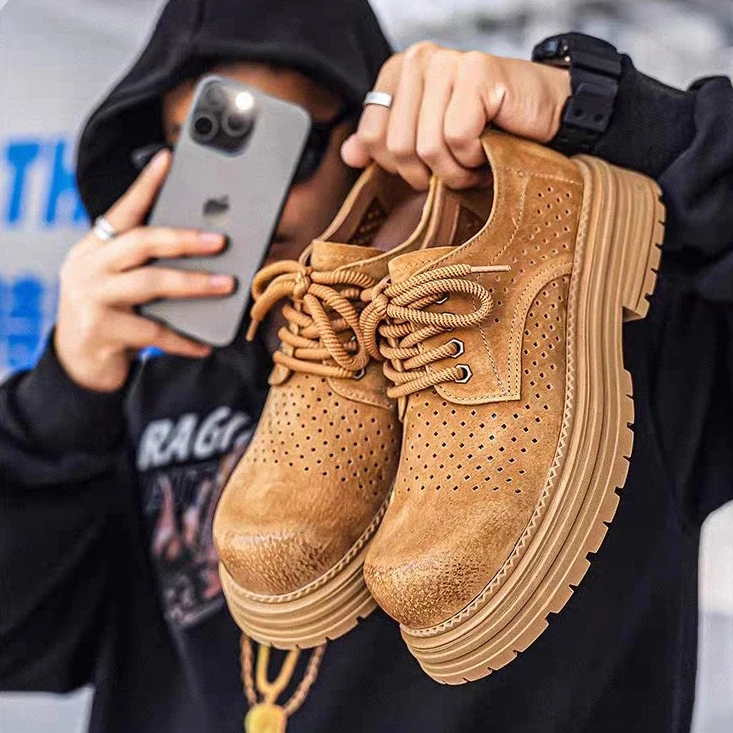 马丁靴男款2025英伦风镂空马丁靴厚底百搭夏季透气休闲鞋休闲男鞋