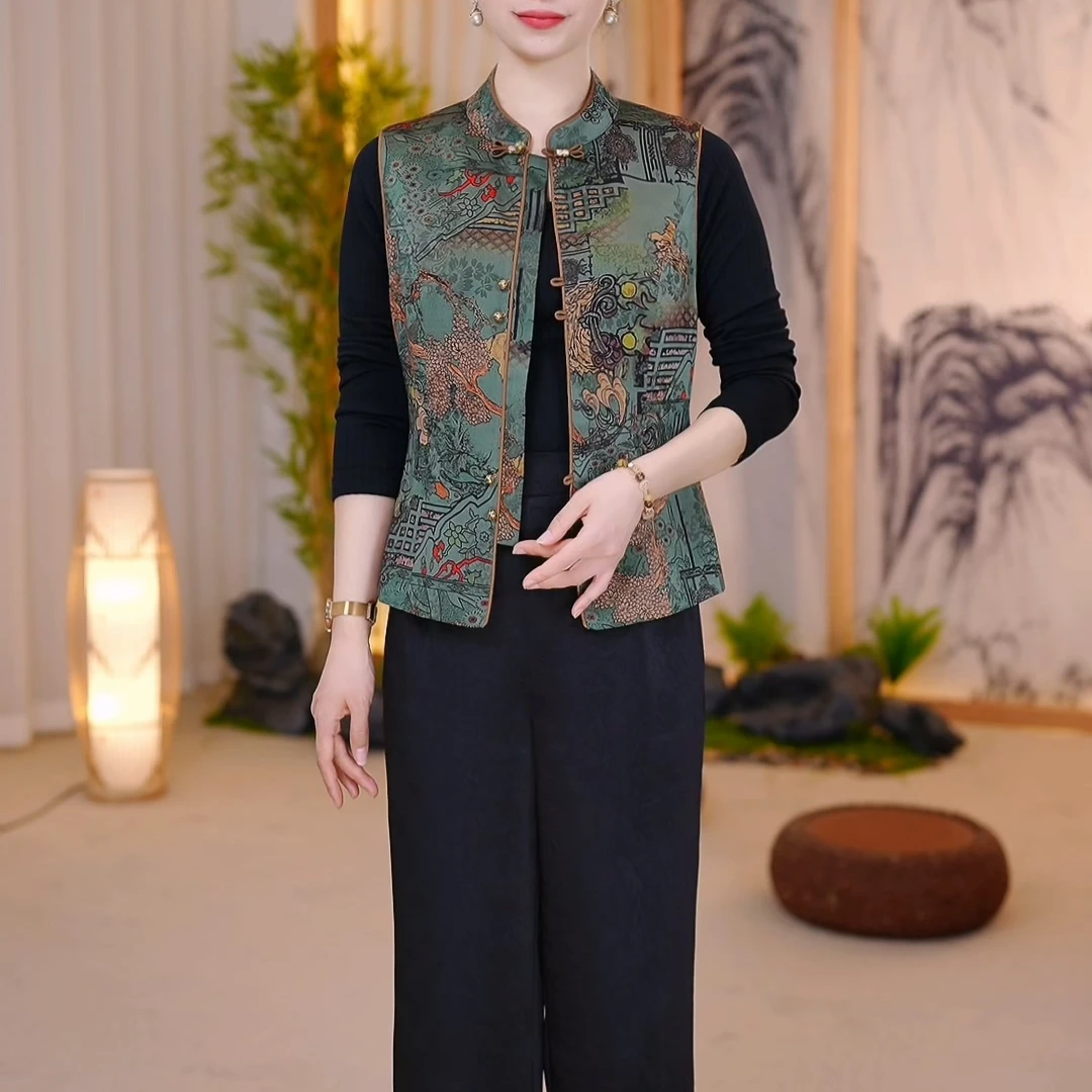 两件套装2025春季新款洋气休闲显瘦国风改良妈妈装（婷）XKL-252896