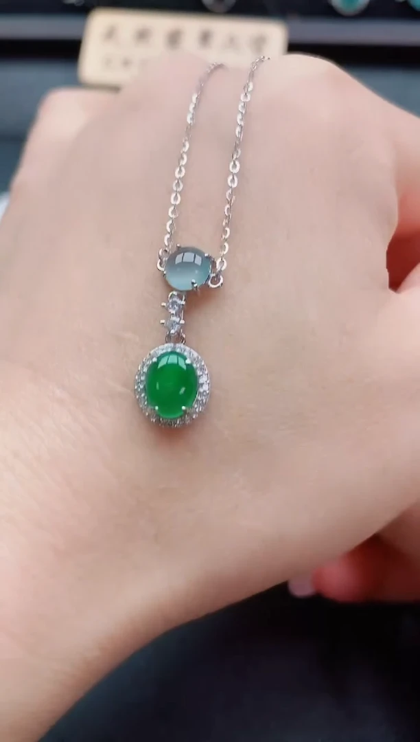套链银S925镶嵌翡翠1