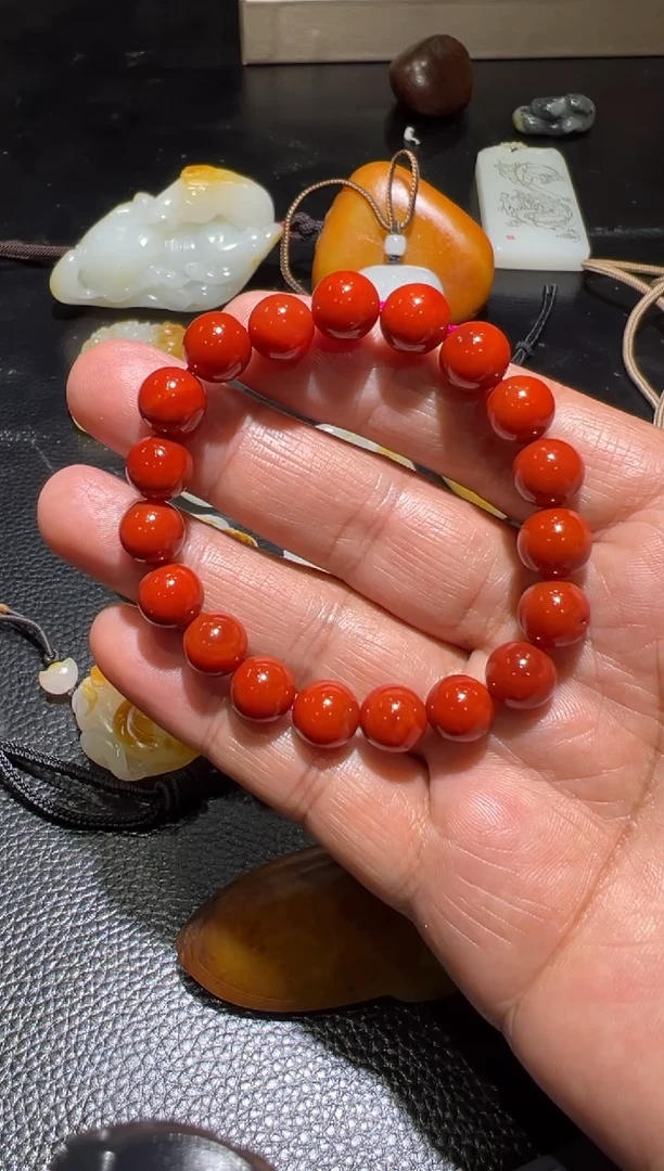 未镶嵌手串南红玛瑙A***海南红玛瑙手串