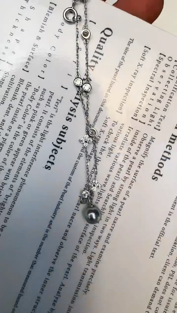 海水珍珠银S925镶嵌手链手链