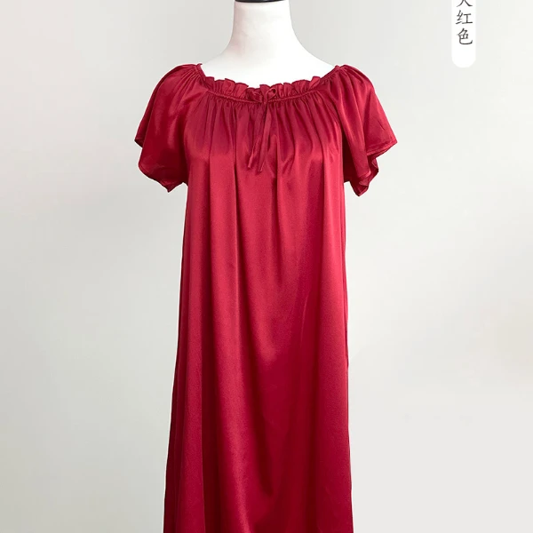 【真丝桑蚕丝睡裙】真丝睡裙丝滑亲肤桑蚕丝睡裙丝绸家居服女