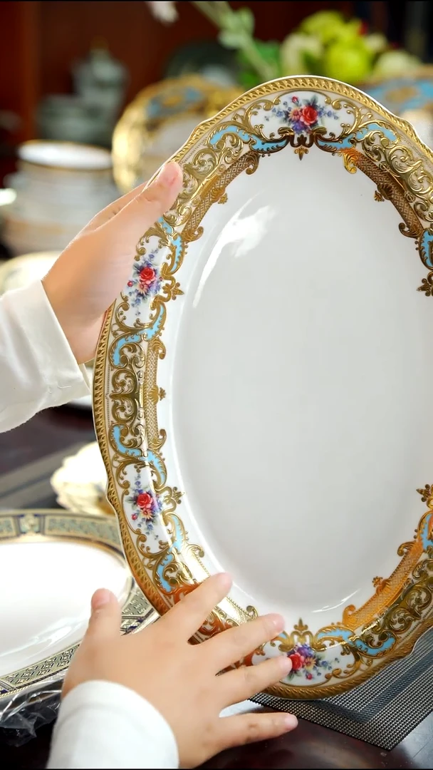 36%以上骨粉骨瓷14英寸鱼盘  1个