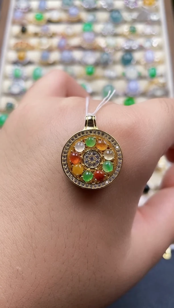 颈饰银S925镶嵌翡翠140