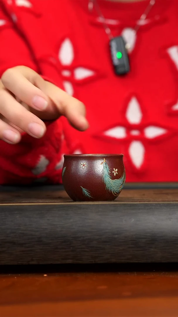 【闪购商品】紫砂茶壶朱泥柴烧凤羽杯