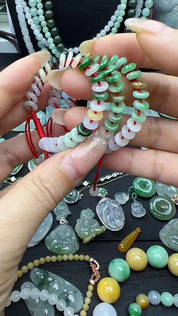 未镶嵌手绳翡翠小孩平安扣多样性发其一