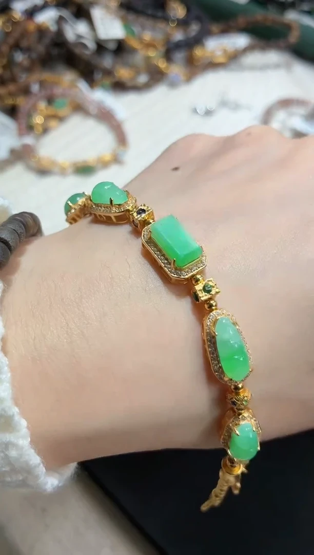 银S925镶嵌手链翡翠手链