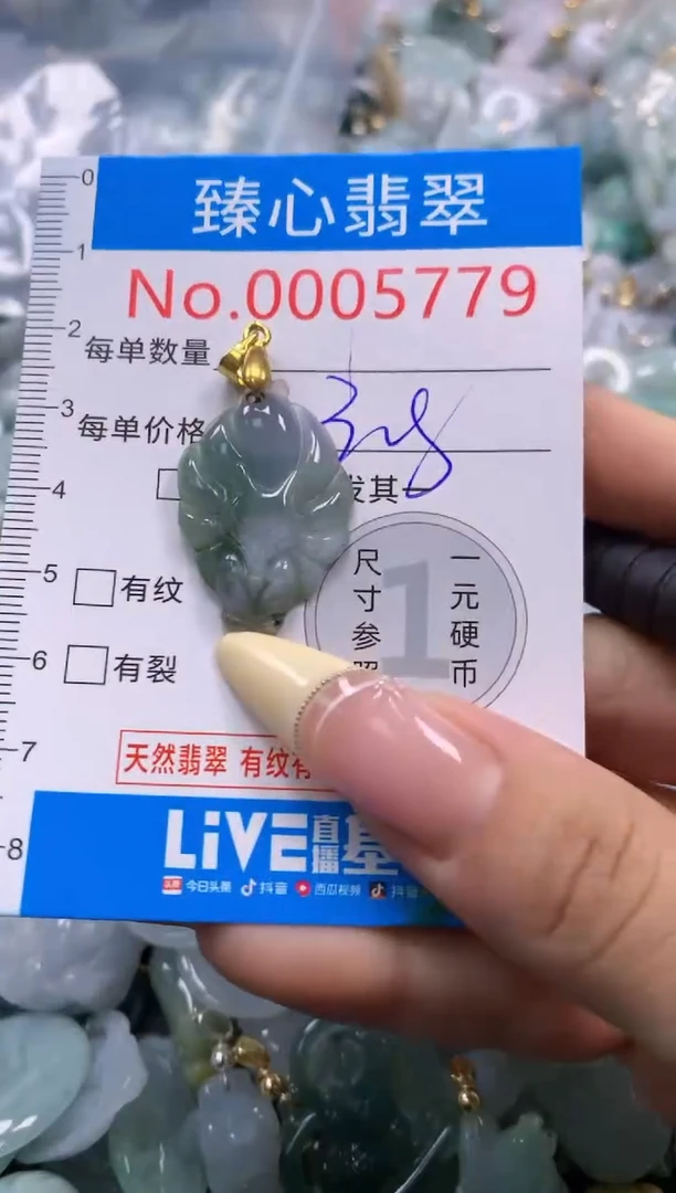 翡翠未镶嵌颈饰含绳0005779