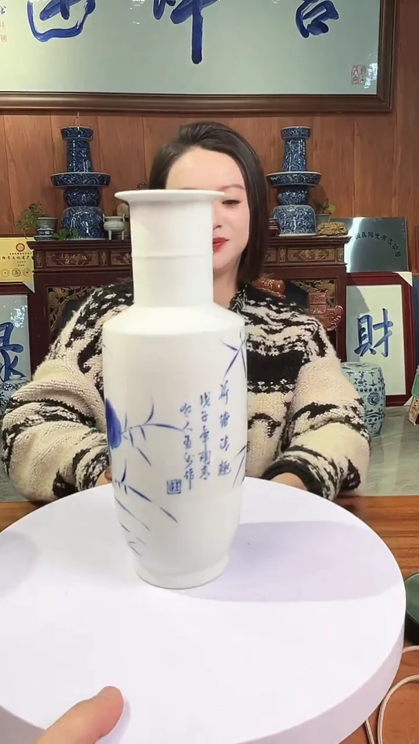 摆件陶景德镇精美青花陶瓷瓶