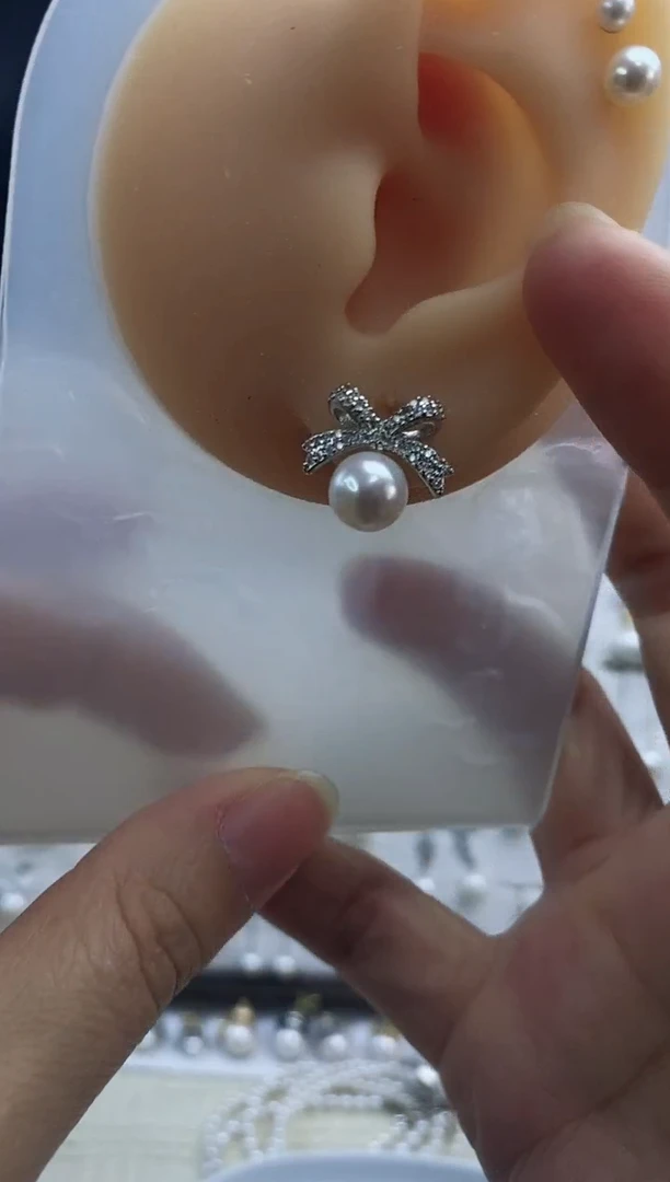 合金耳饰淡水珍珠23