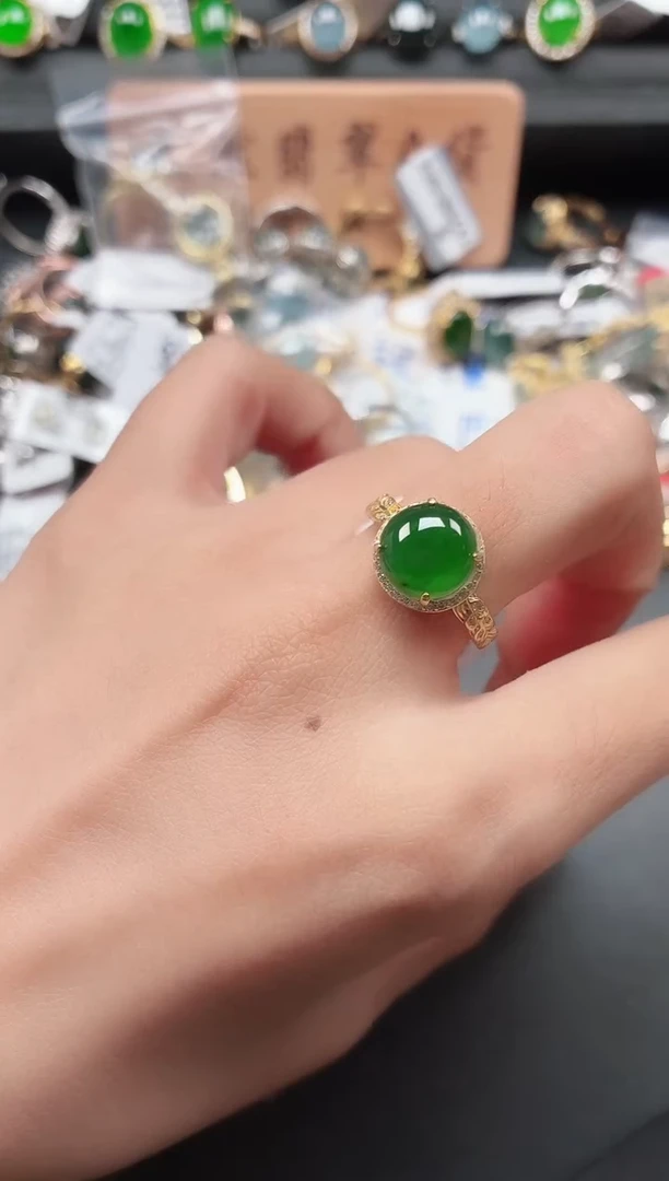 银S925镶嵌戒指翡翠1111111