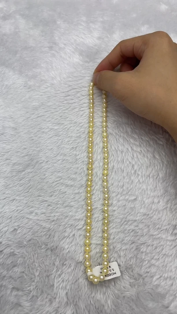 项链银S925镶嵌海水珍珠AK羽皇金5.5-6mm