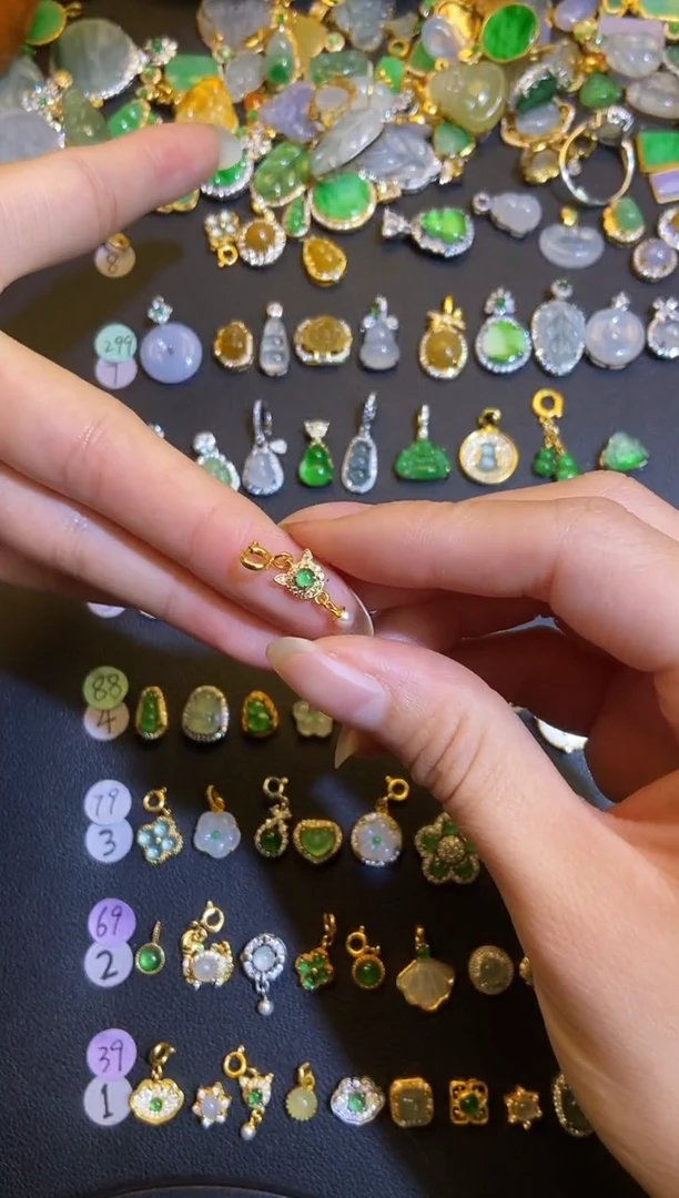 吊坠(不含链)银S925镶嵌翡翠1