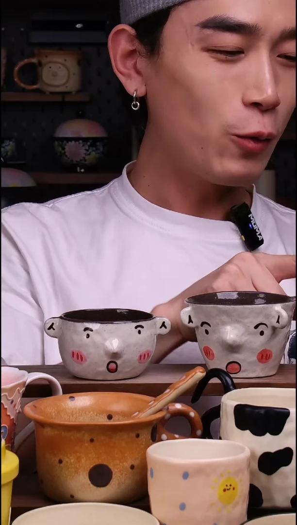杯子景德镇可爱设计师款陶瓷（大小号，2件套）