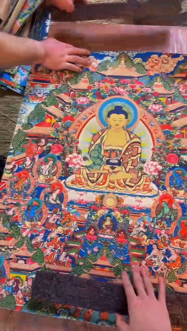 装裱画精品手绘唐卡链接--A147阿弥托佛