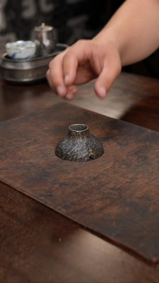 纯锡全手平口补丁投茶器