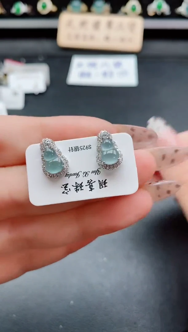 银S925镶嵌戒指翡翠1