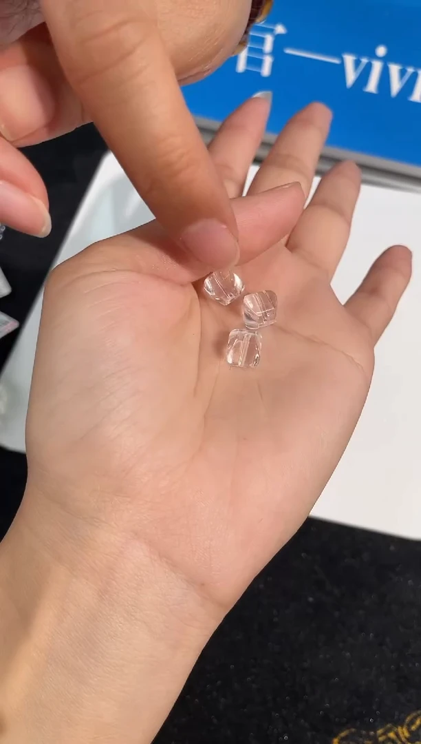 水晶手链未镶嵌9号白水晶灯笼珠配件（3个一份）