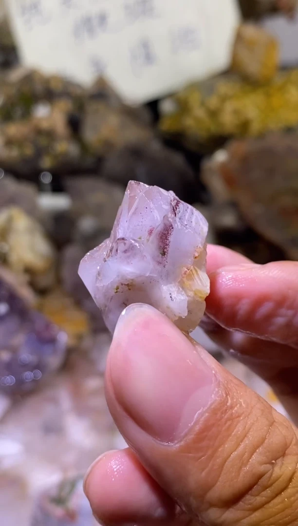 未镶嵌珠宝半成品水晶66号 紫红花园