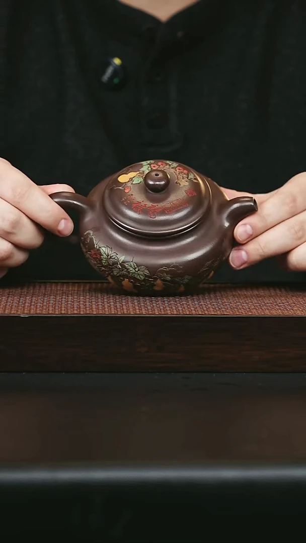 茶壶紫砂宜兴紫砂 仿古 石红 梅付春h552