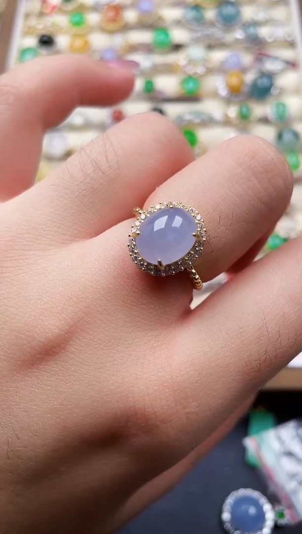 银S925镶嵌戒指翡翠150