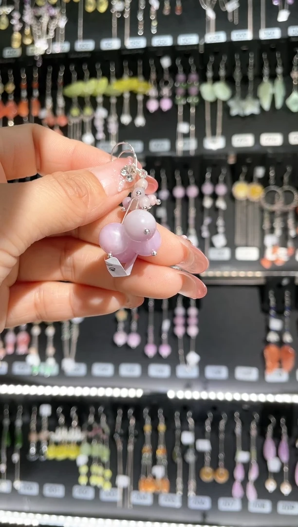 【闪购商品】紫晶耳饰银S925镶嵌不能吃蛋糕