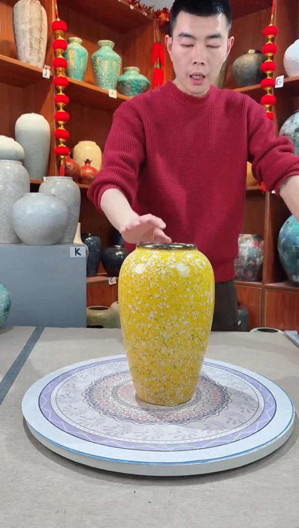 【闪购商品】瓶陶瓷花瓶 无花 微瑕 柠檬黄中号