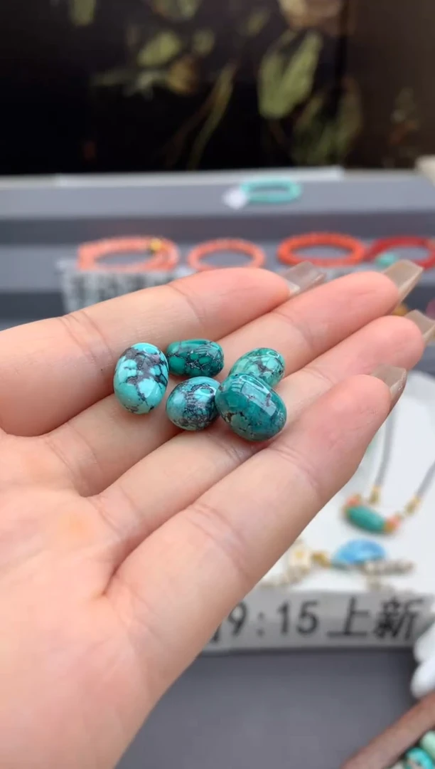 未镶嵌绿松石单珠五颗（定制）洋.D36