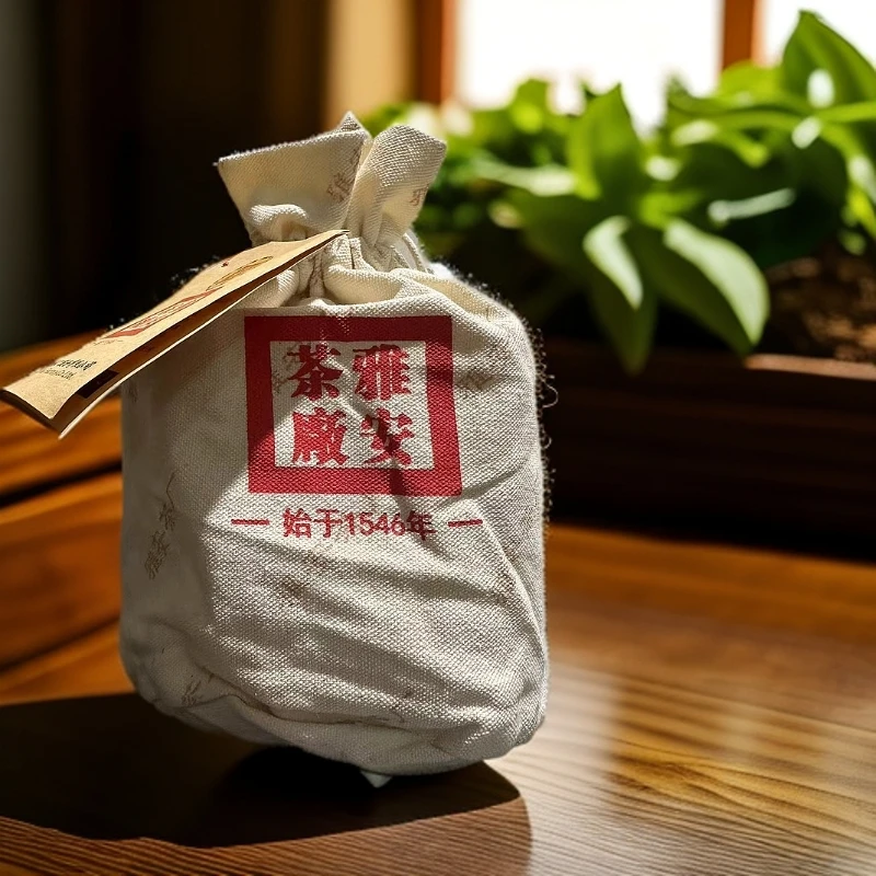 雅安茶厂 康砖团结布袋散茶 2020年出厂 250g 黑茶 送礼佳品