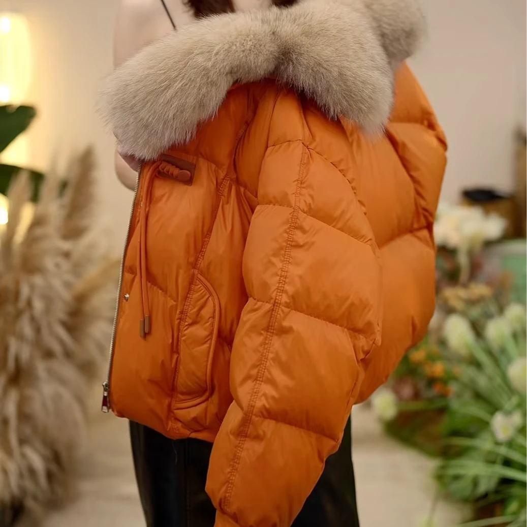 【SS】-新年必备 | 可拆卸洋气时尚百搭保暖纯色冬季大毛领保暖外套