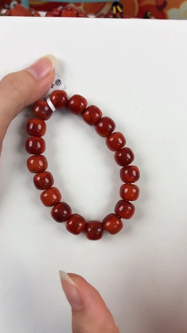 未镶嵌瓦西牛血老型手串11mm（顶）南红玛瑙（多样式发其一）