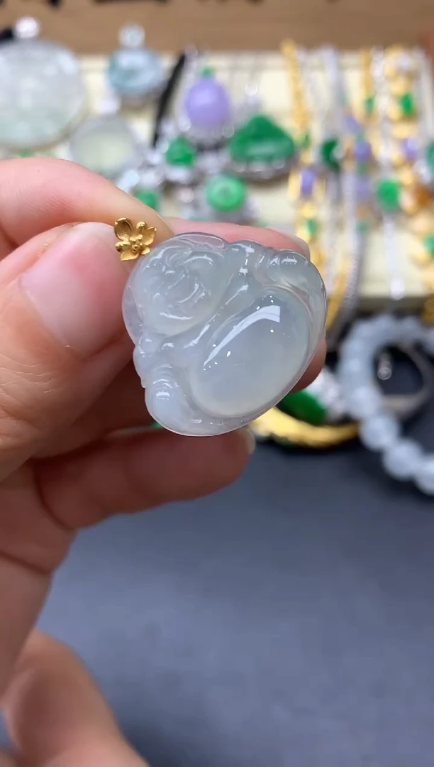 颈饰18K金镶嵌翡翠151-中国好珍宝