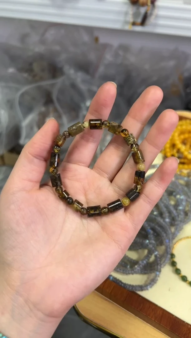 【闪购商品】琥珀手链未镶嵌瑕疵琥珀药珀小桶手链[0030]