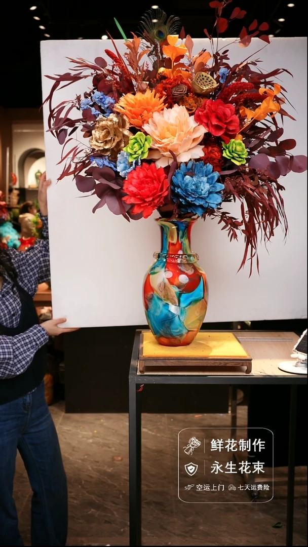 手工艺品琉璃手工花器花束空运包邮送货上门-以图片为准