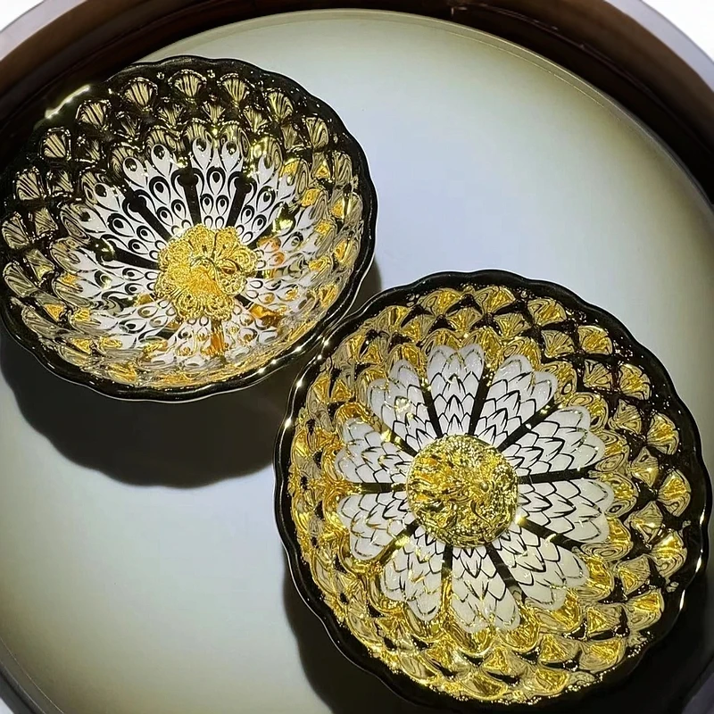 金玉满堂 (盘龙+凤凰)对杯  手工瓷器（无礼盒）