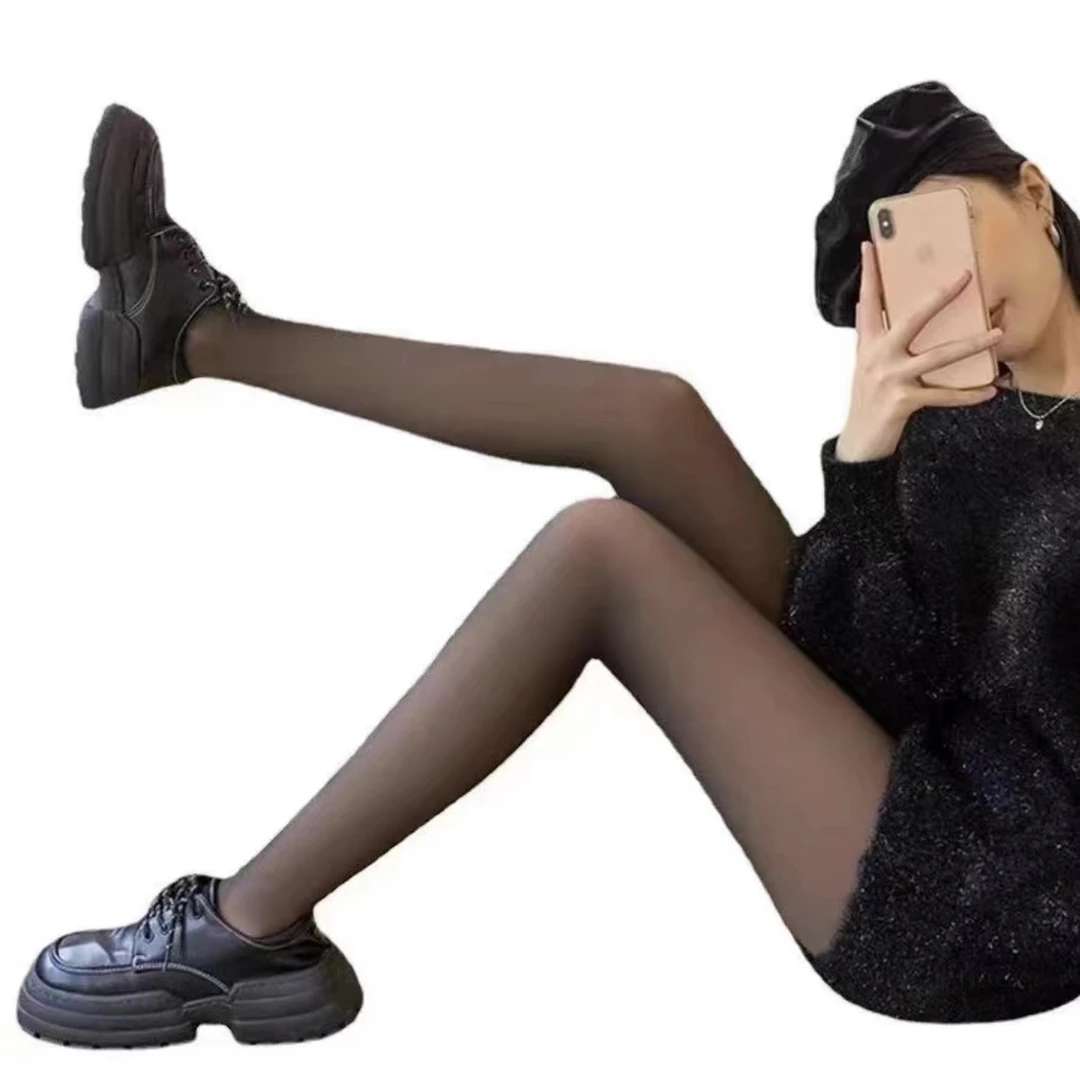 [双层加厚黑透肤】加绒加厚防勾丝裸感光腿神器