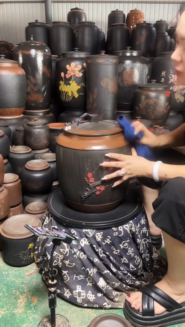 罐瑕疵   梅花 五号缸  496