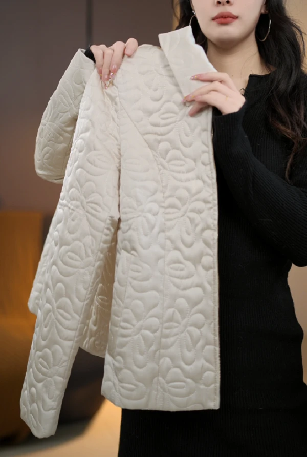 【AL】2025春装提花衬衫领洋气外套