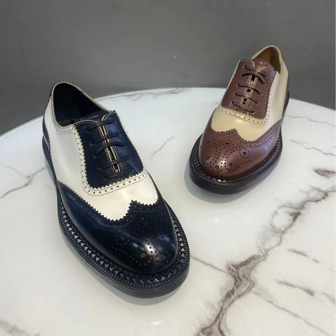 658-2C雕花日系春秋耐磨休闲皮鞋牛津鞋休闲鞋复古单鞋