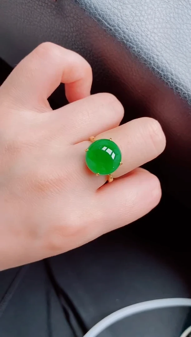 【闪购商品】翡翠戒指银S925镶嵌天然a货翡翠287