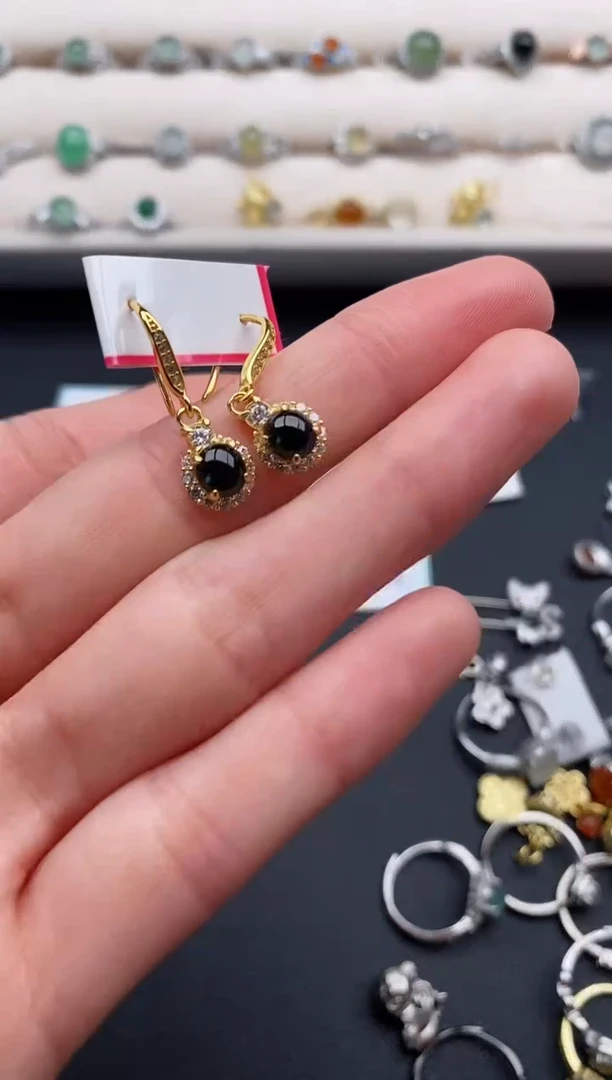 银S925镶嵌戒指翡翠缅甸天然A货翡翠11  6-6