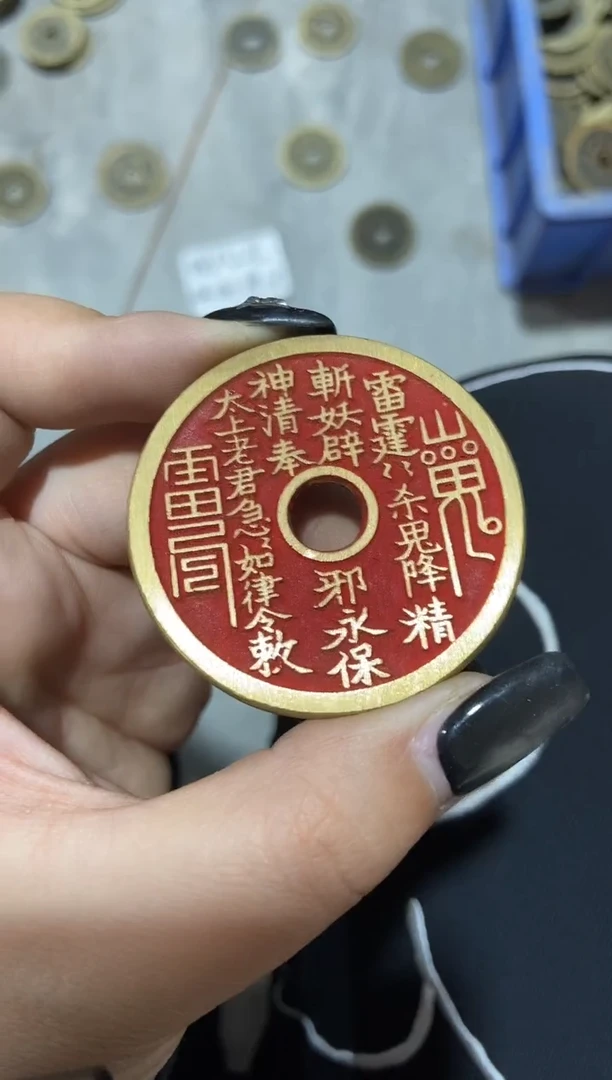 铜当代翻砂铜工艺品+锦袋