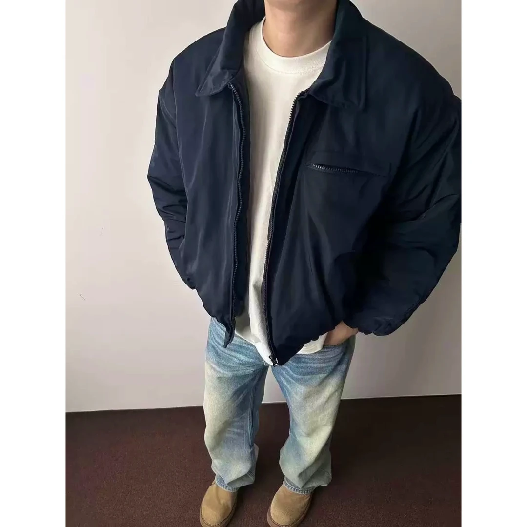 cleanfit美拉德廓形短款棉服男冬季加厚翻领三防飞行服棉衣外套