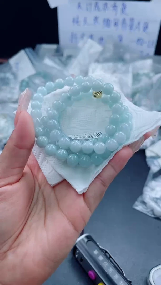 未镶嵌定制翡翠珠串8.2