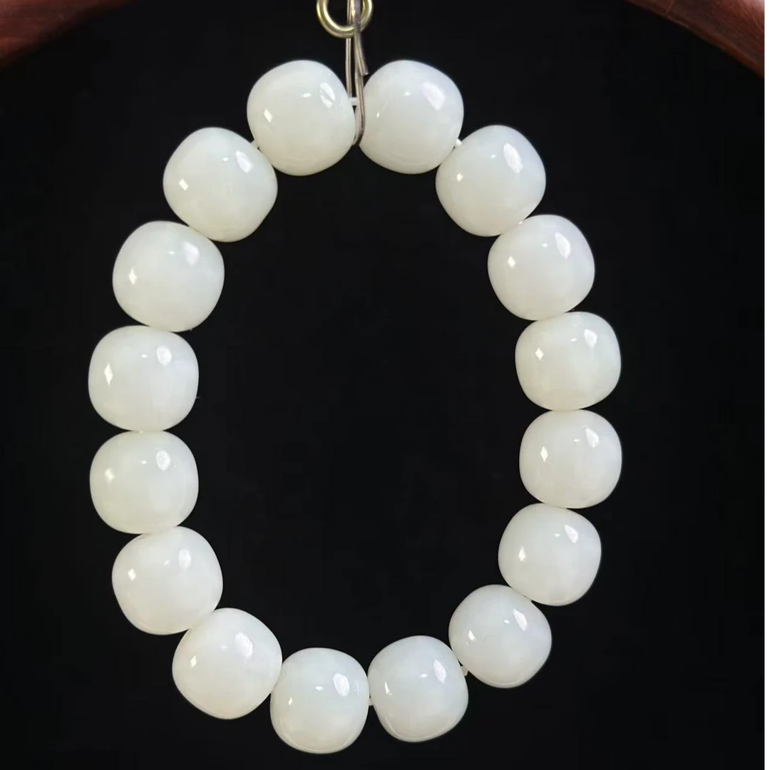 lot013 NYMZ0039 和田白玉老型珠手串