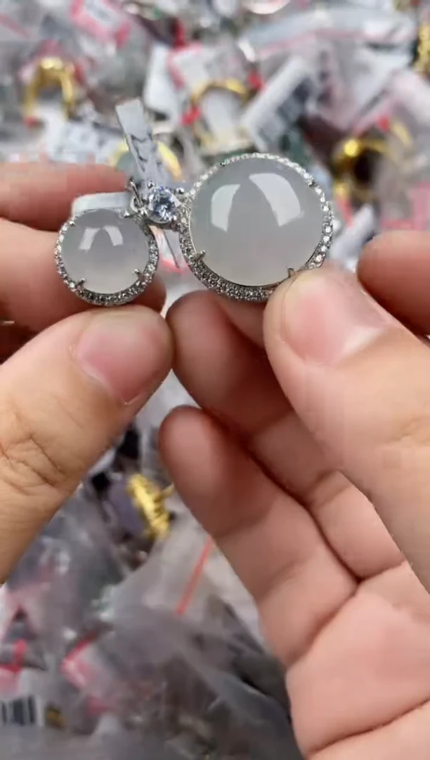 银S925镶嵌戒指翡翠13   9