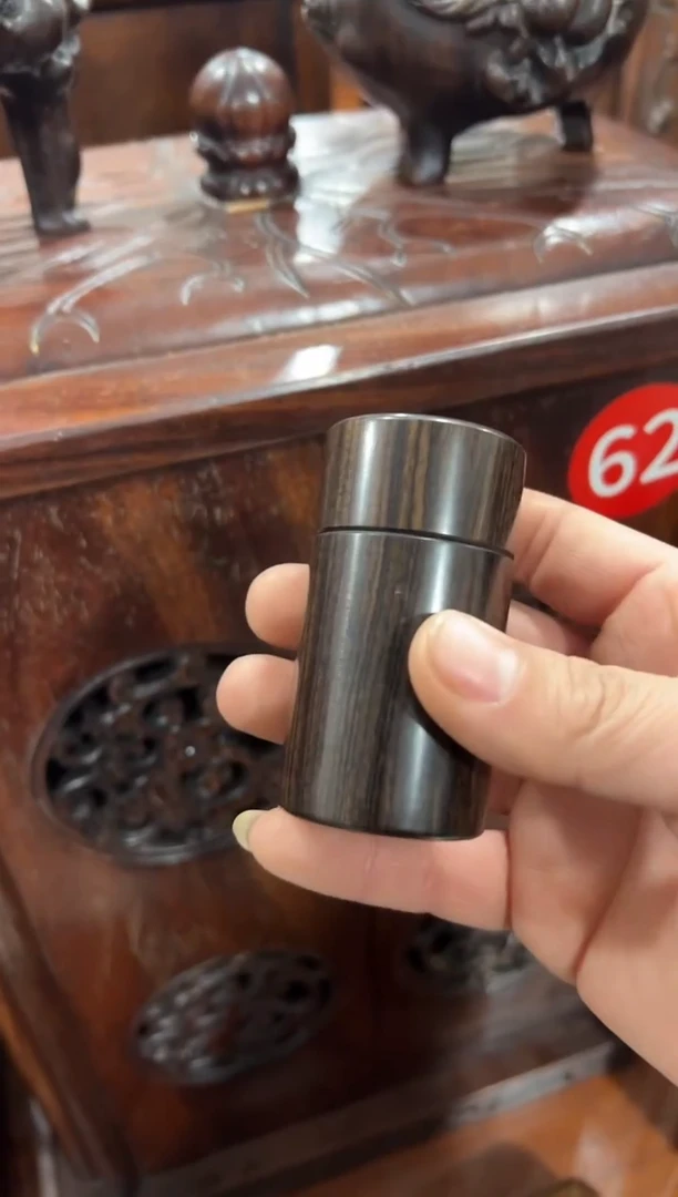 紫檀木大号牙签罐